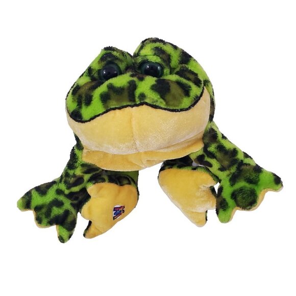 Ganz Webkinz Bullfrog Plush 9” Green Bean Bag Plush Stuff Doll Frog - Picture 7 of 15